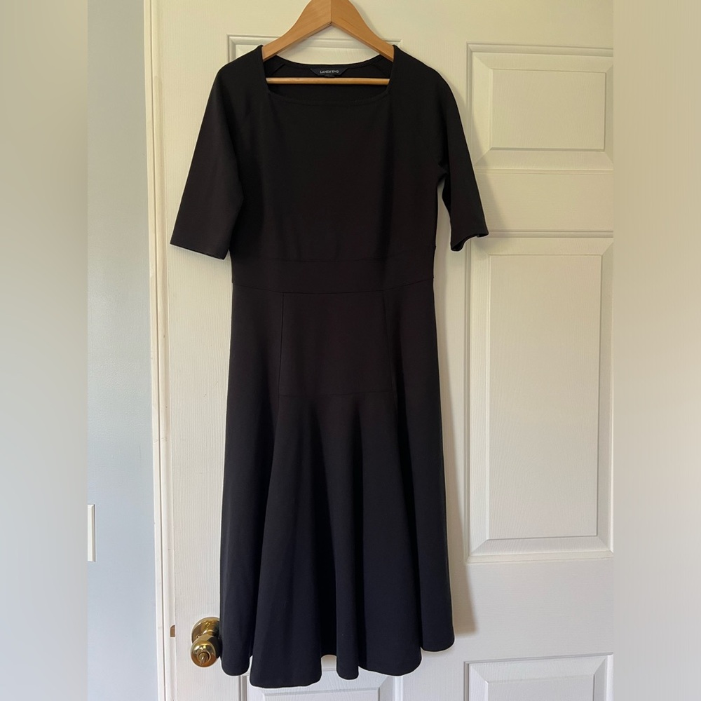 Land’s End Black Fit and Flare Dress Size 2-4
